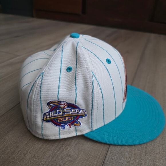 Diamondbacks Lids New Era x MLB Off White Pinstripe Fitted Hat Sz 7.5 - Picture 5 of 11